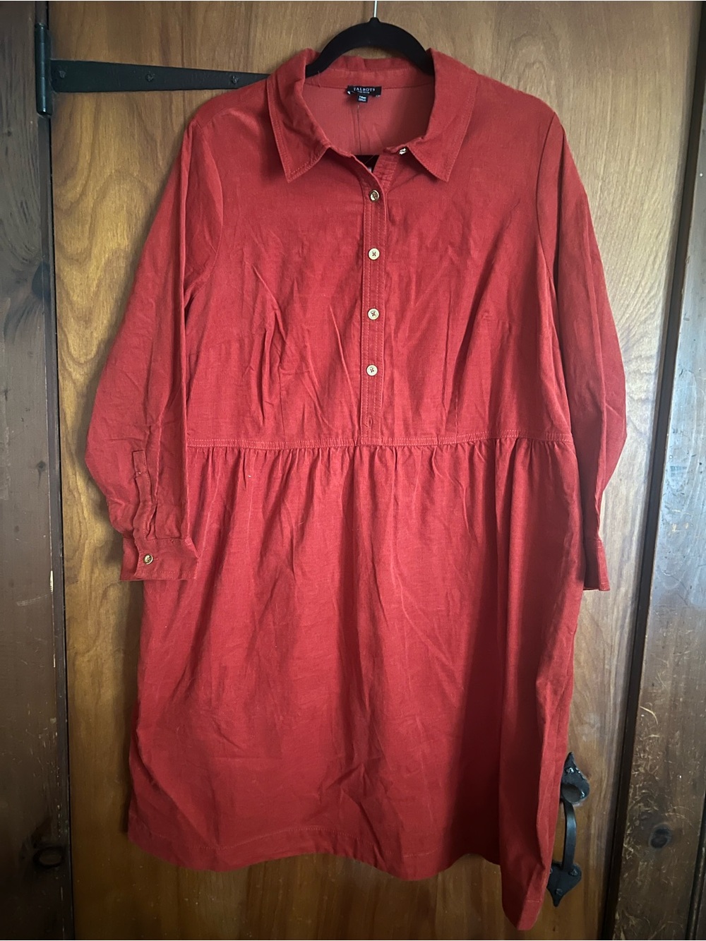 Talbots Coral Red Button-Up Shirt